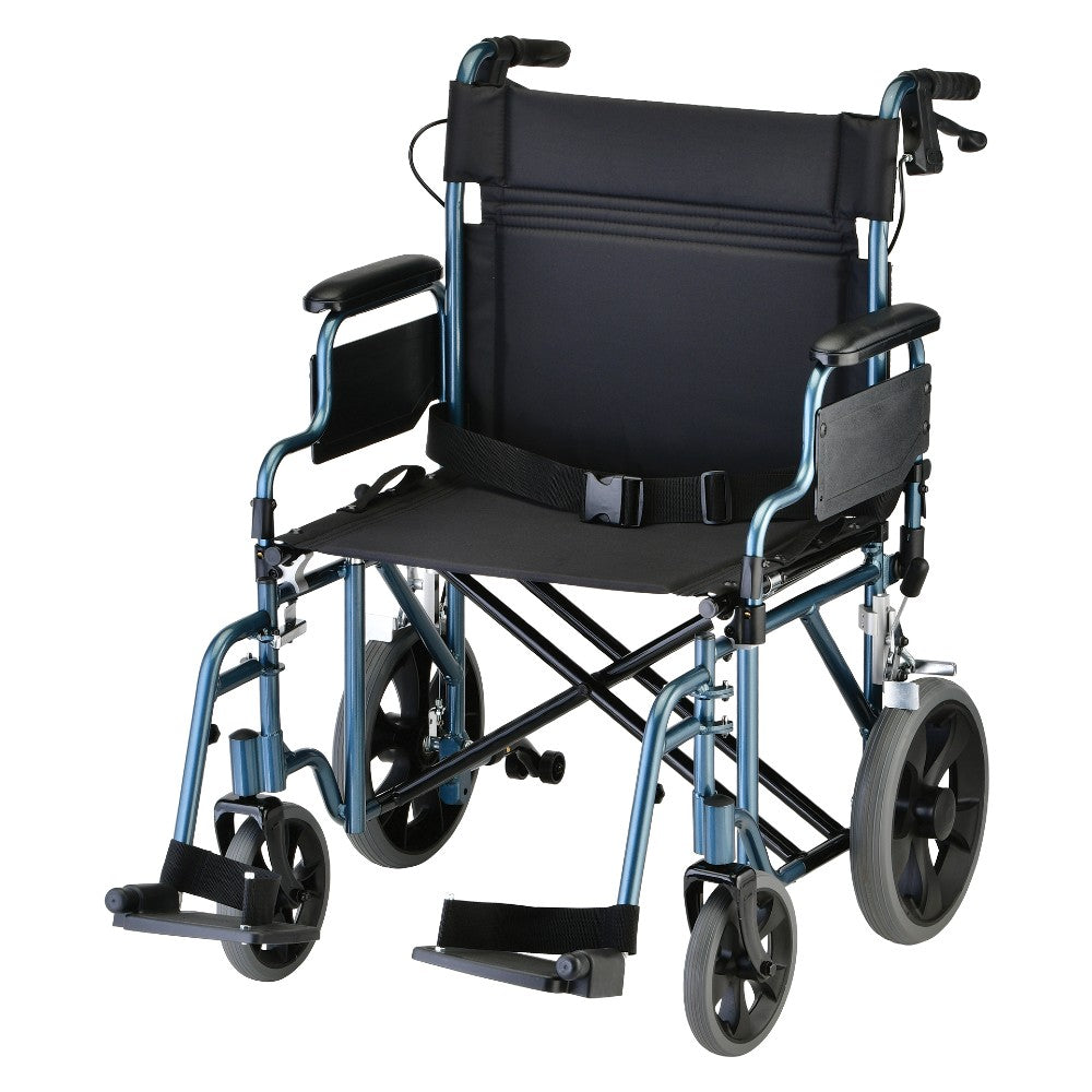 22" Heavy Duty Transport Chair with Hand Brakes