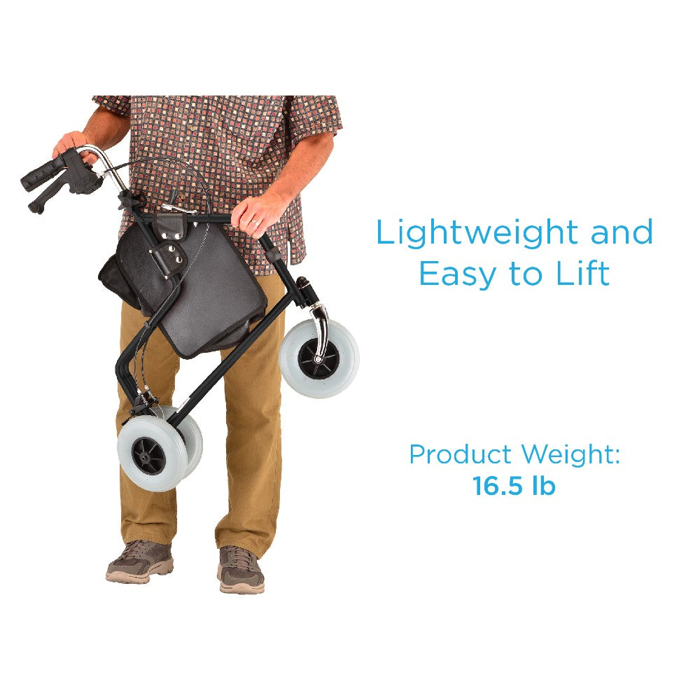 Traveler 3 Wheel Rolling Walker - Black