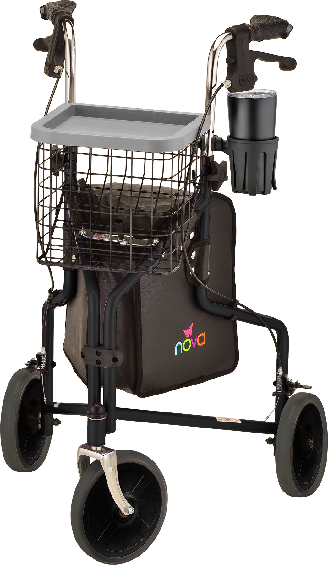 Traveler 3 Wheel Rolling Walker - Black